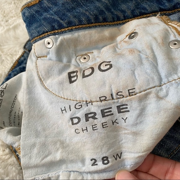 BDG Women's Blue High Rise Dree Cheeky Denim Shorts Size 28 - Picture 3 of 5